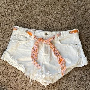 Womens White Denim Free People Shorts.